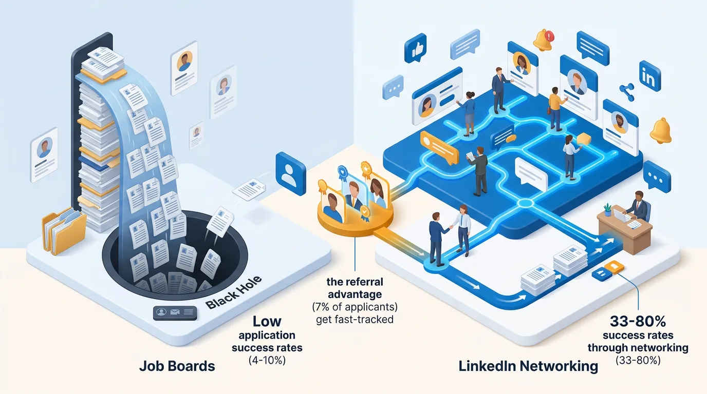 LinkedIn Networking vs Job Boards: 2026 Success Rate Data | LinkedCraft